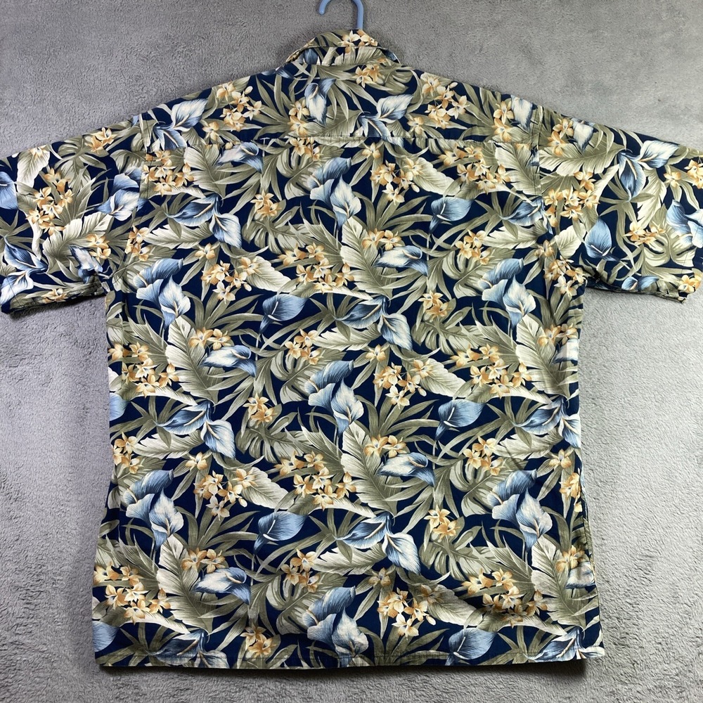 Vtg Pierre Cardin Hawaiian Shirt Men Large All Over Print Floral Button Up SS - Picture 15 of 16